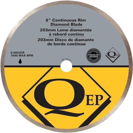 Qep 8 In. Continuous Rim Wet Cut Diamond Blade 6-8003Q
